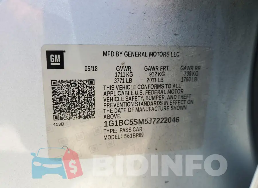 1G1BC5SM5J7222046 Photo# 12