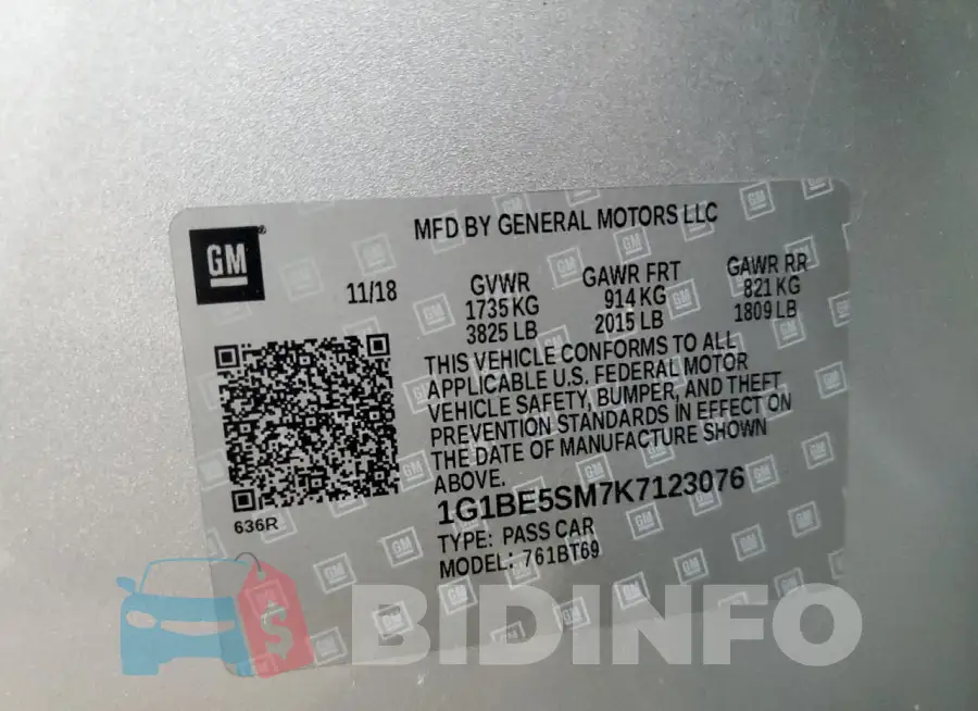 1G1BE5SM7K7123076 Photo# 12