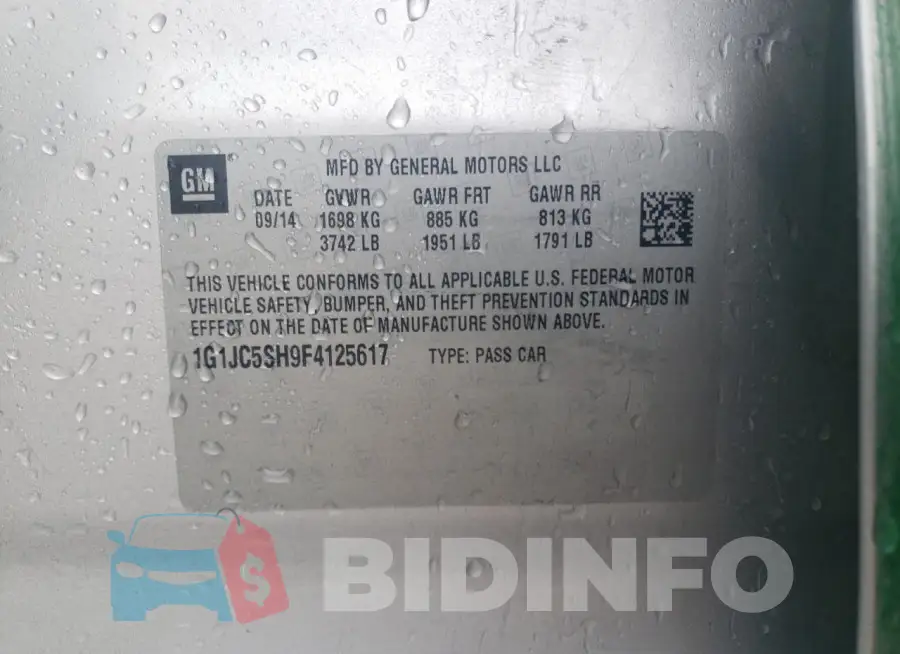 1G1JC5SH9F4125617 Photo# 12