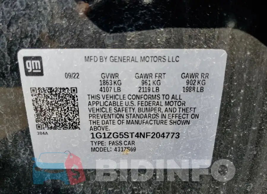 1G1ZG5ST4NF204773 Photo# 12
