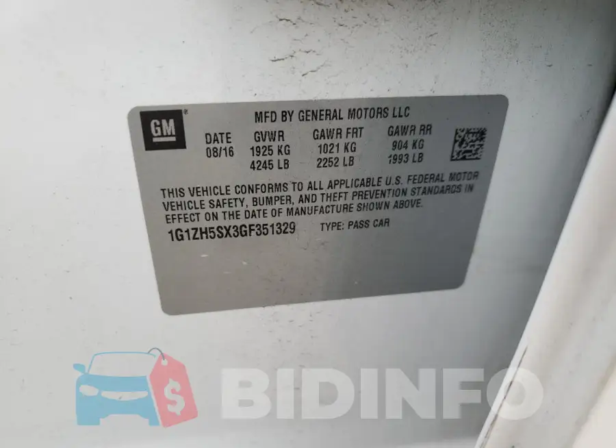 1G1ZH5SX3GF351329 Photo# 12