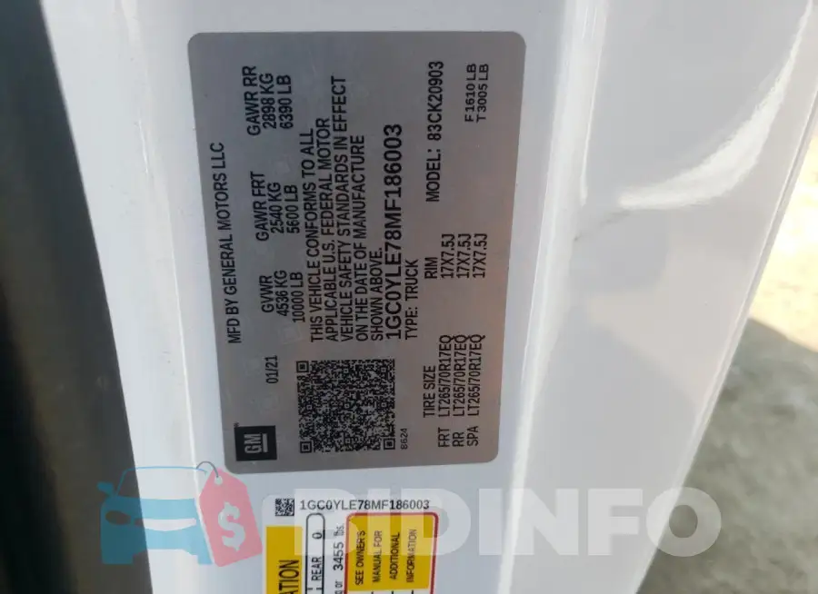 1GC0YLE78MF186003 Photo# 12