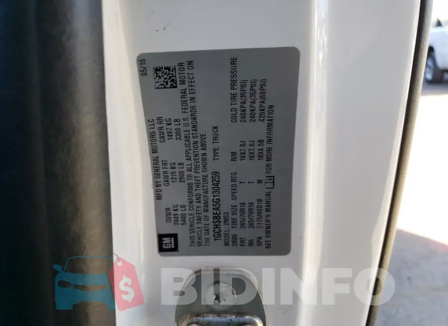 1GCHSBEA5G1304259 Photo# 12