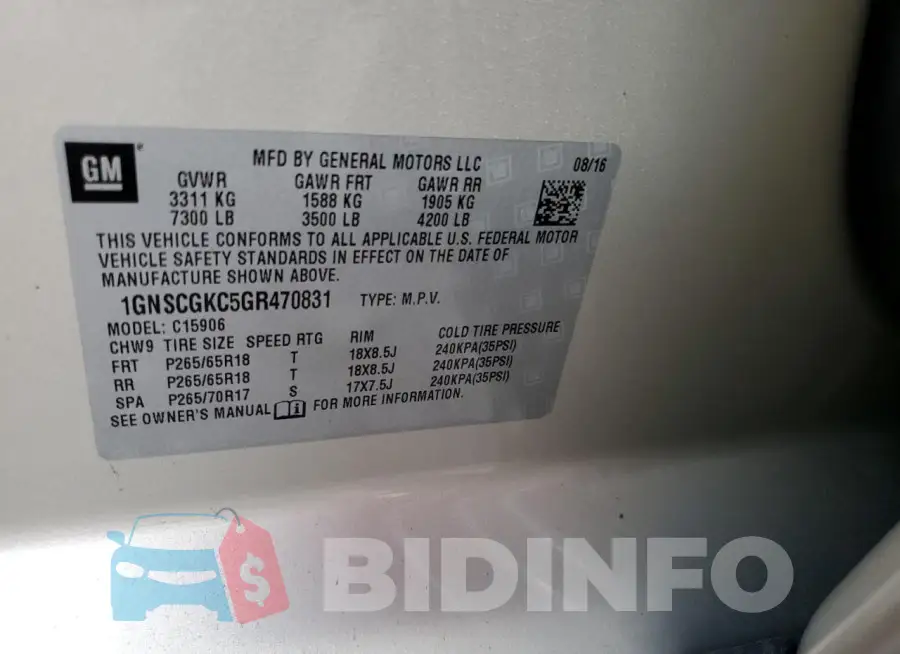 1GNSCGKC5GR470831 Photo# 14