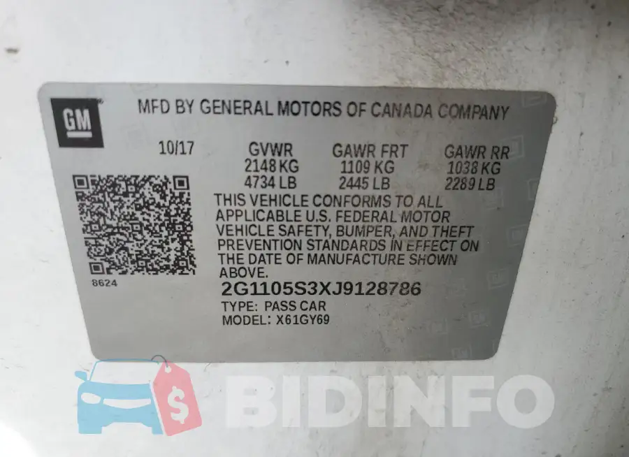 2G1105S3XJ9128786 Photo# 12