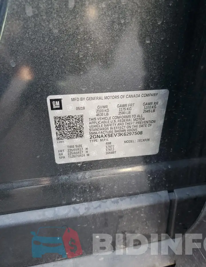 2GNAXSEV3K6297508 Photo# 12