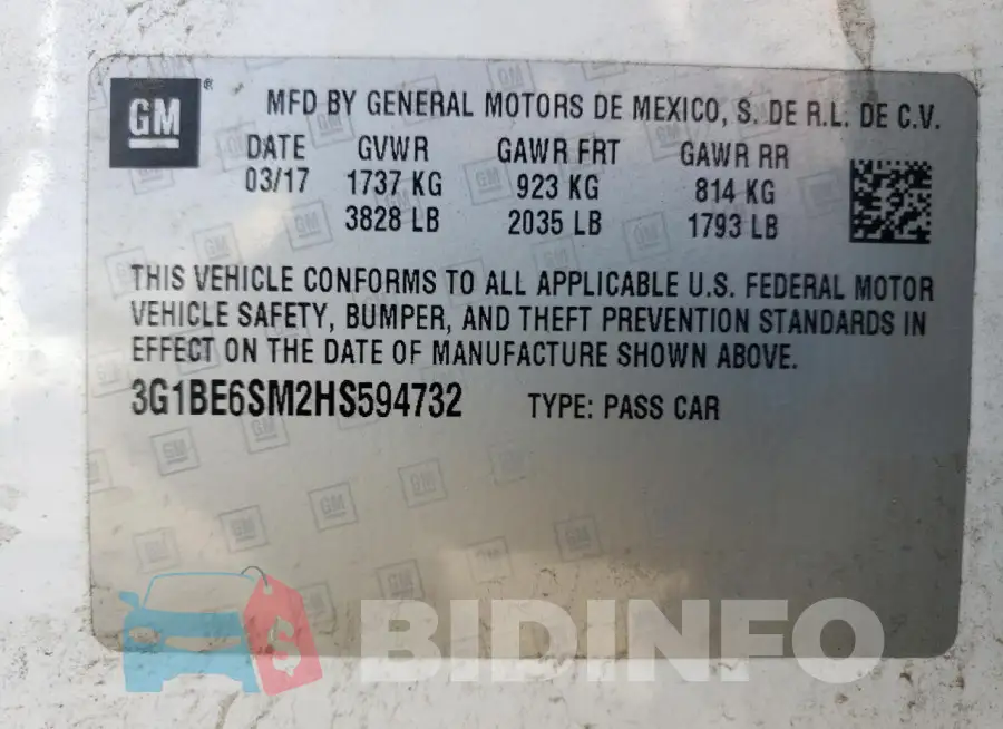 3G1BE6SM2HS594732 Photo# 12