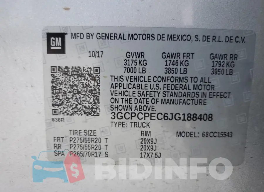 3GCPCPEC6JG188408 Photo# 12