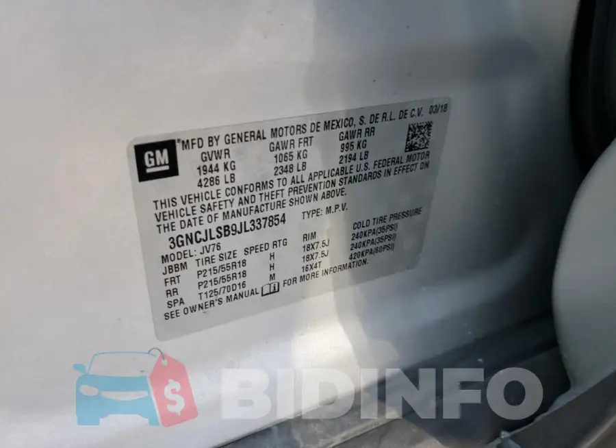 3GNCJLSB9JL337854 Photo# 12