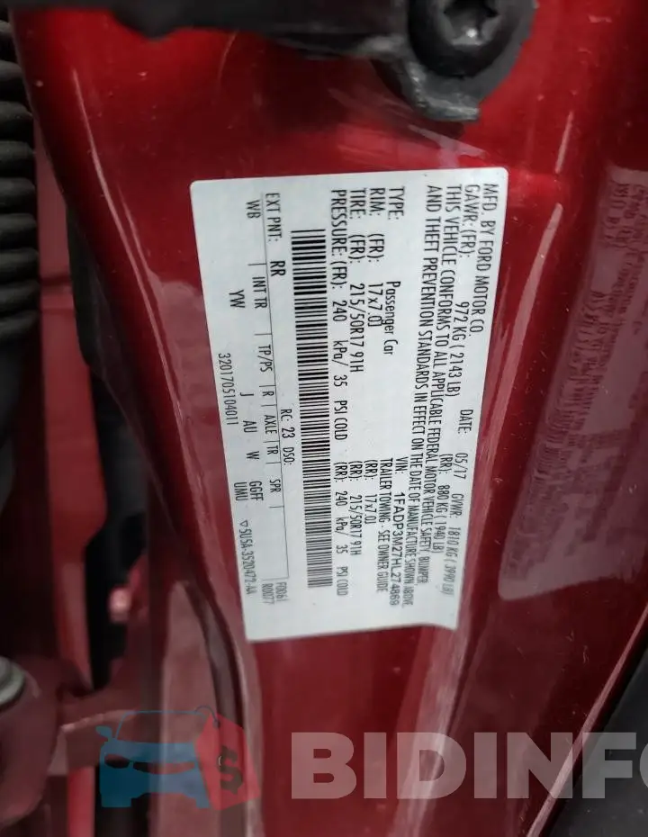 1FADP3M27HL274869 Photo# 12