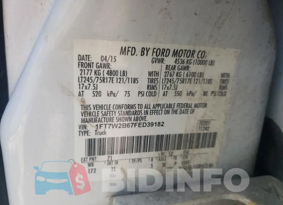 1FT7W2B67FED39182 Photo# 12