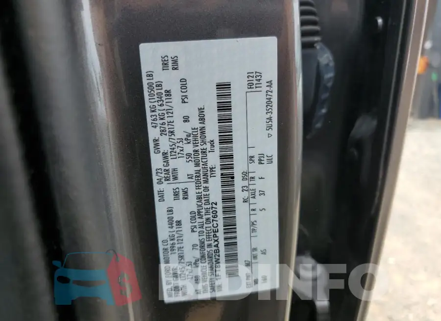 1FT8W2BAXPEC76072 Photo# 14