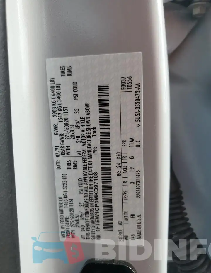 1FTEW1CP0MKD97108 Photo# 12