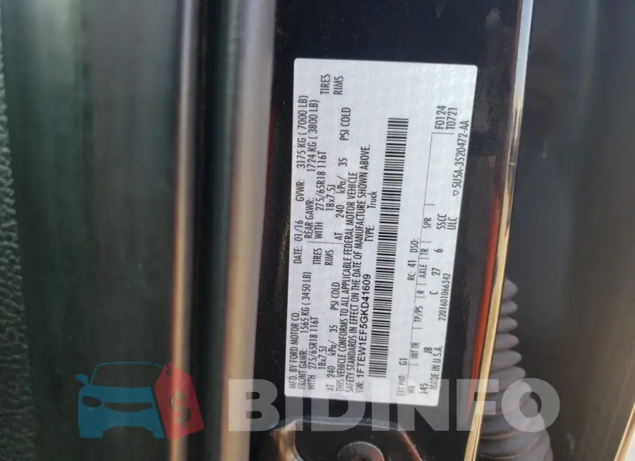 1FTEW1EF5GKD41609 Photo# 12