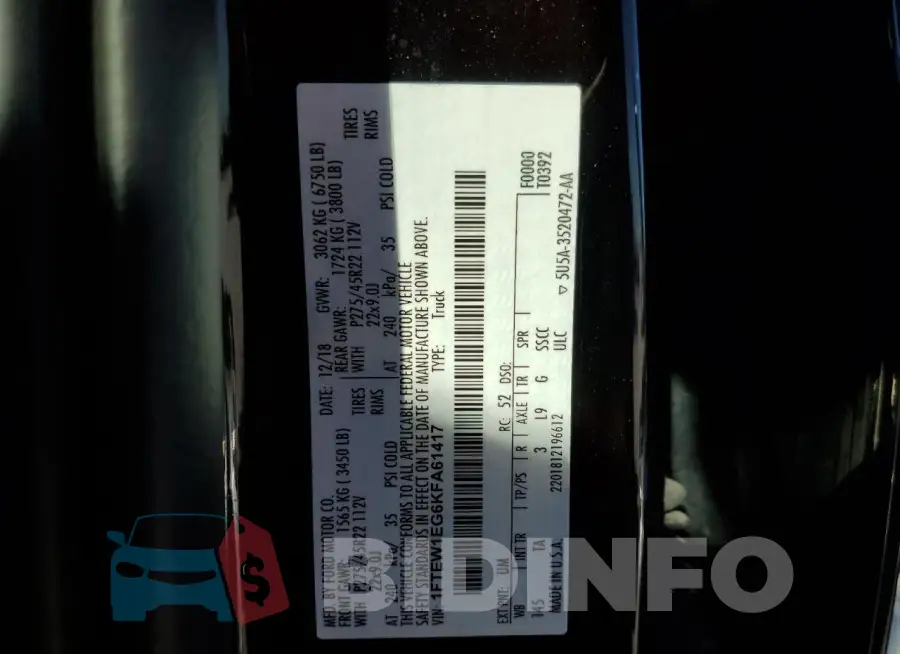 1FTEW1EG6KFA61417 Photo# 12
