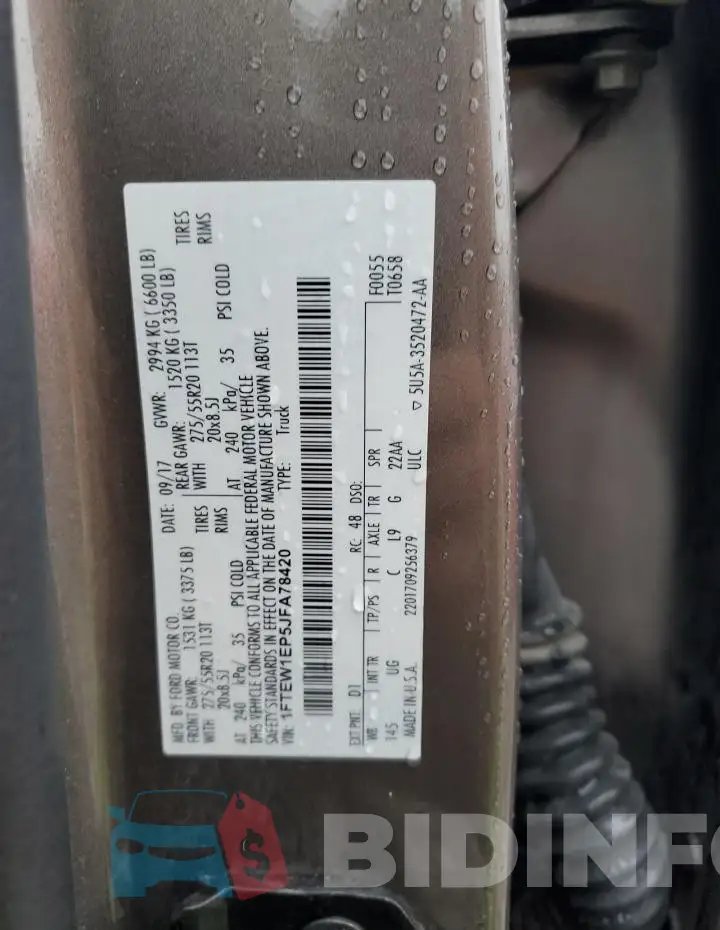 1FTEW1EP5JFA78420 Photo# 13