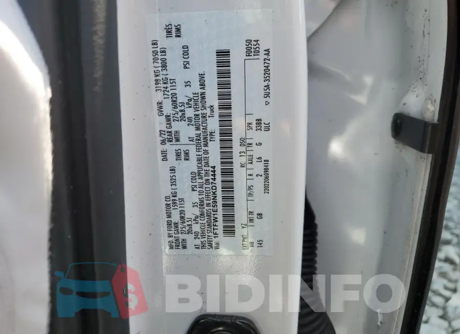 1FTFW1E59NKD74444 Photo# 12