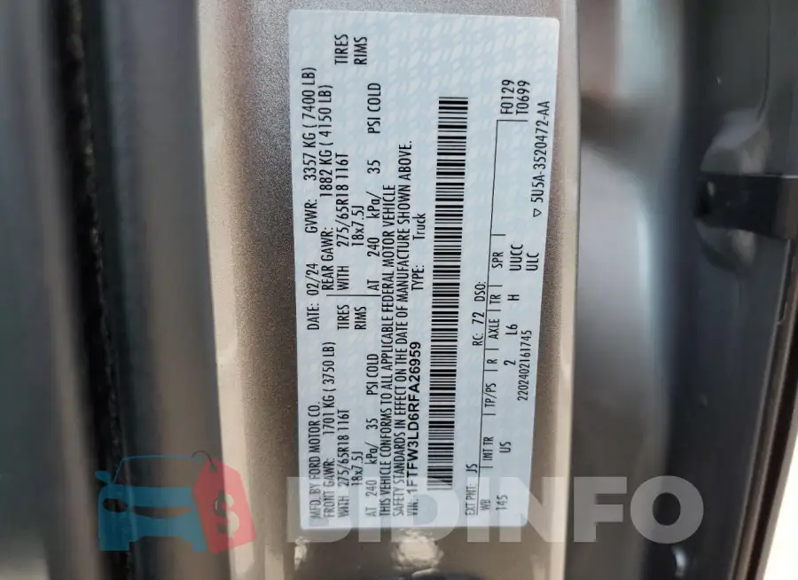 1FTFW3LD6RFA26959 Photo# 12