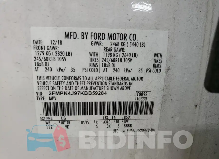 2FMPK4J97KBB59284 Photo# 13
