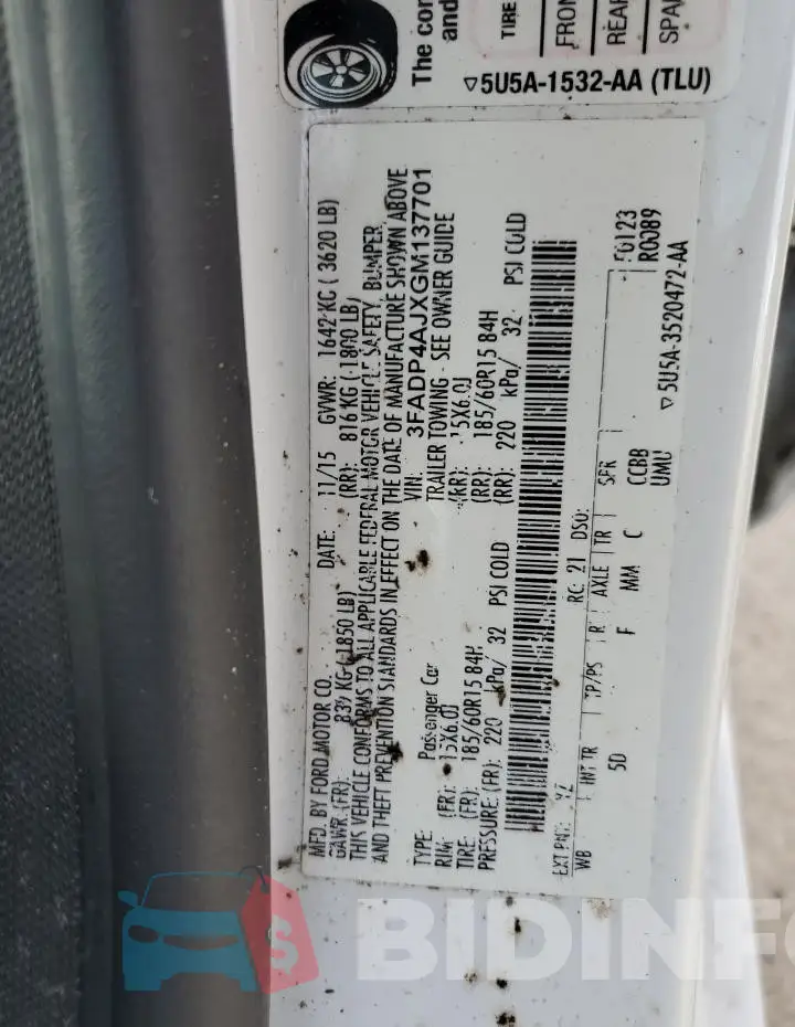 3FADP4AJXGM137701 Photo# 12