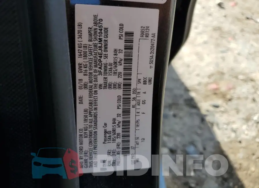 3FADP4EJ8JM104570 Photo# 12