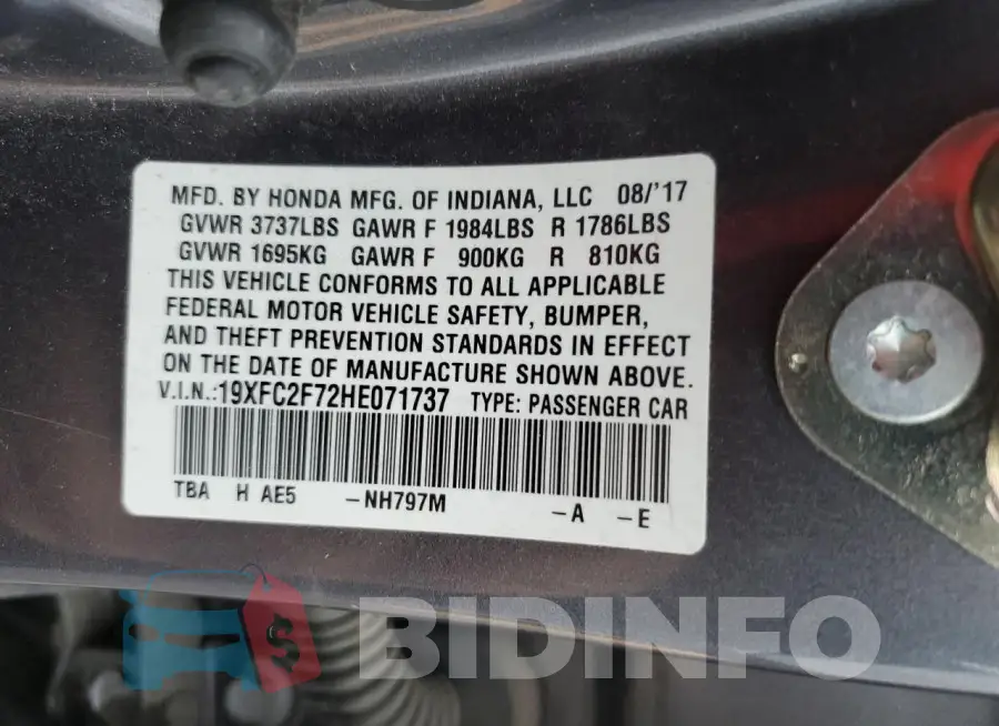19XFC2F72HE071737 Photo# 13