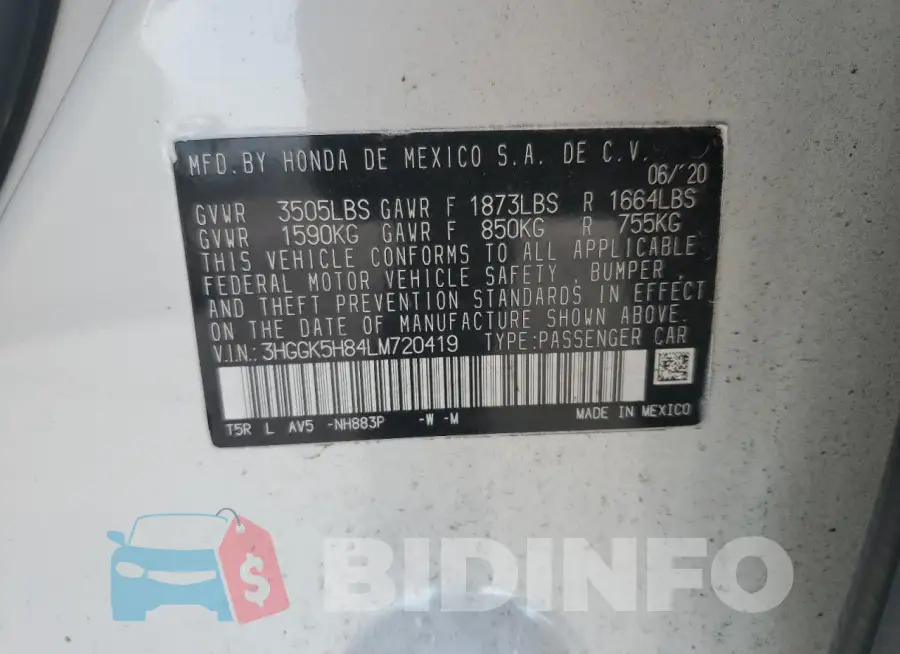 3HGGK5H84LM720419 Photo# 12