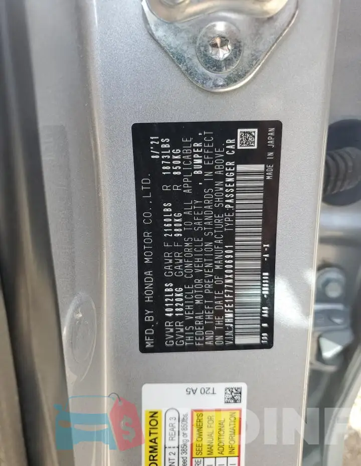 JHMFE1F77NX006901 Photo# 12