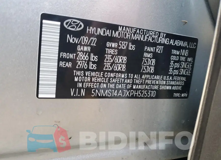 5NMS14AJXPH525310 Photo# 14