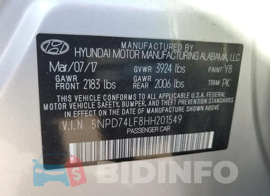 5NPD74LF8HH201549 Photo# 12