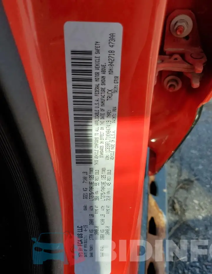 1C6SRFLT1KN847419 Photo# 12