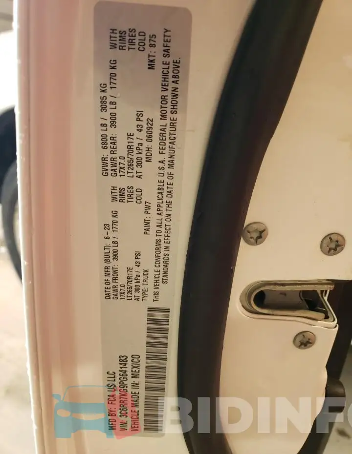 3C6RR7KG9PG641483 Photo# 12