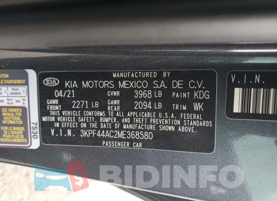 3KPF44AC2ME368580 Photo# 12