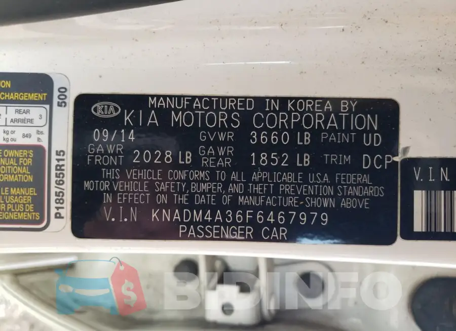KNADM4A36F6467979 Photo# 12