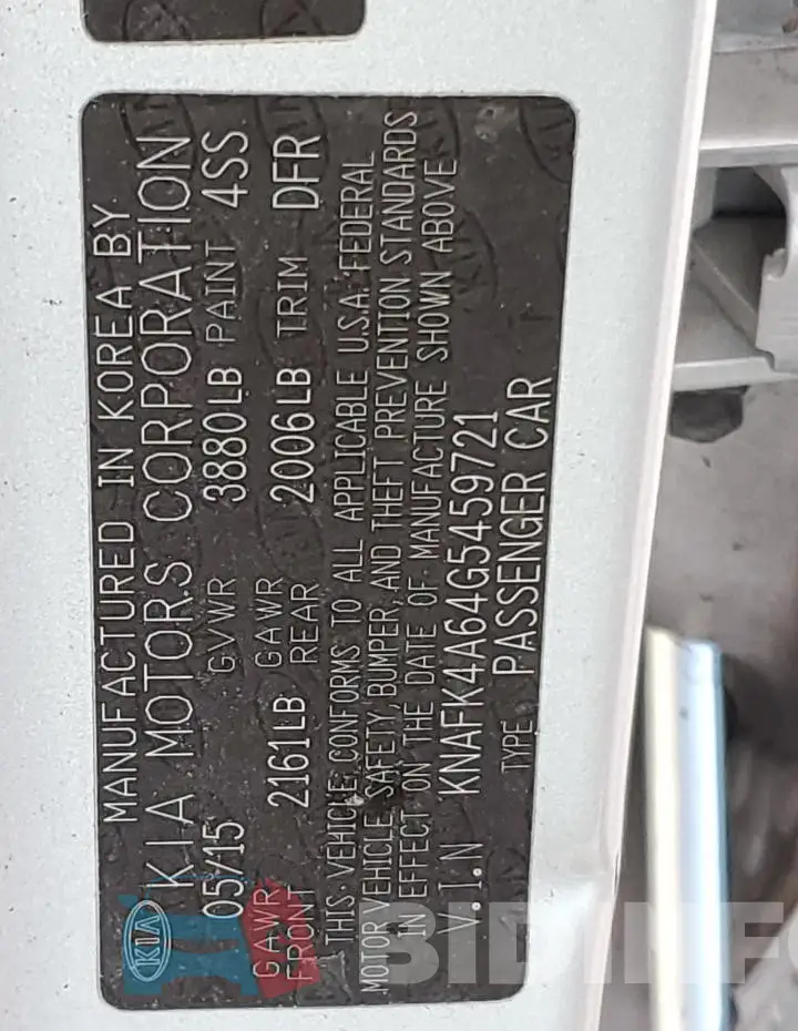 KNAFK4A64G5459721 Photo# 12