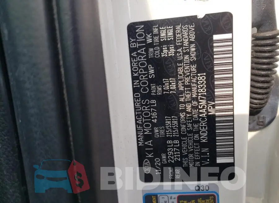 KNDERCAA5M7183381 Photo# 13