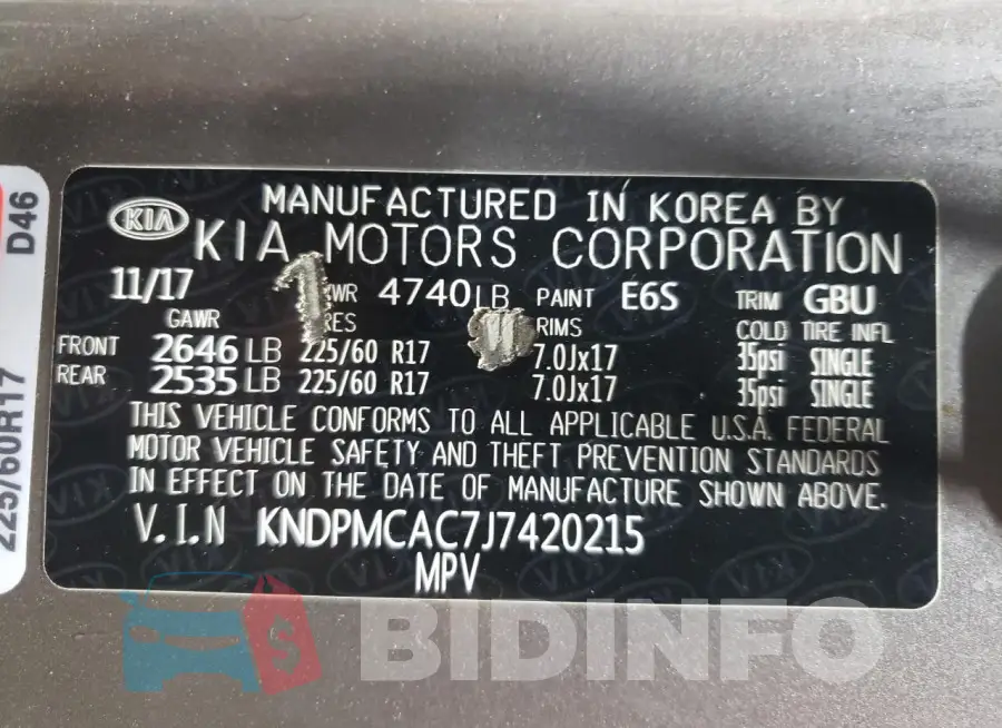 KNDPMCAC7J7420215 Photo# 13