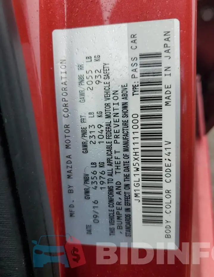 JM1GL1W5XH1111000 Photo# 13