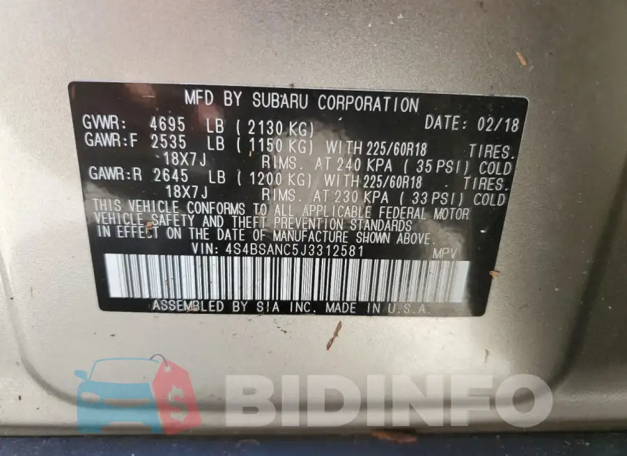 4S4BSANC5J3312581 Photo# 14