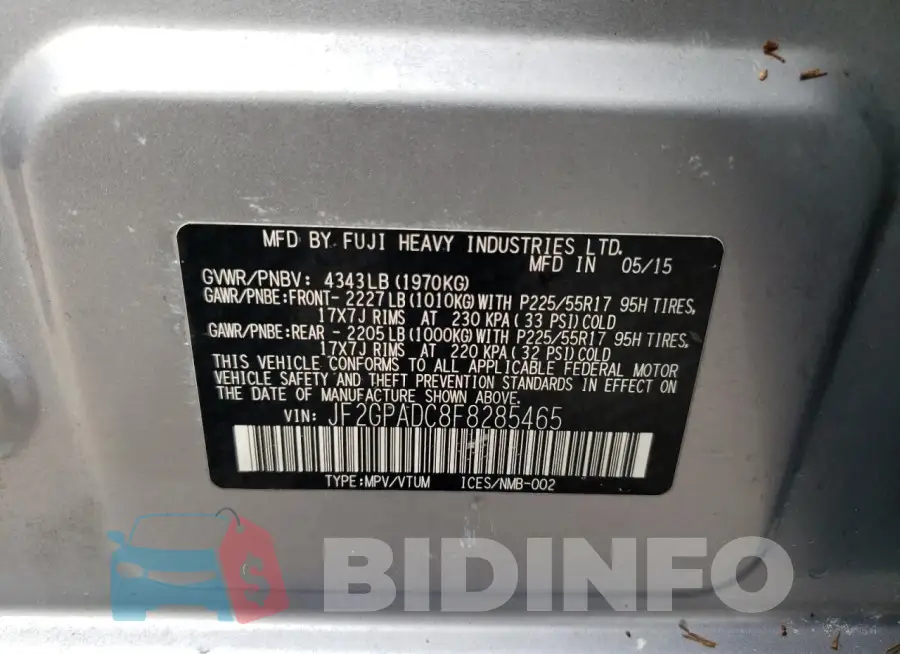 JF2GPADC8F8285465 Photo# 14