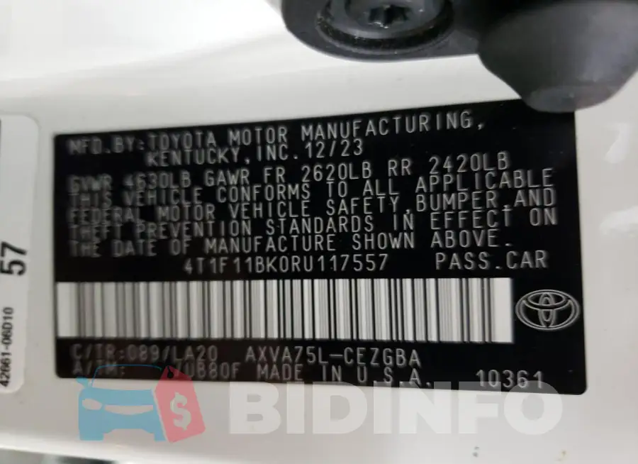 4T1F11BK0RU117557 Photo# 13