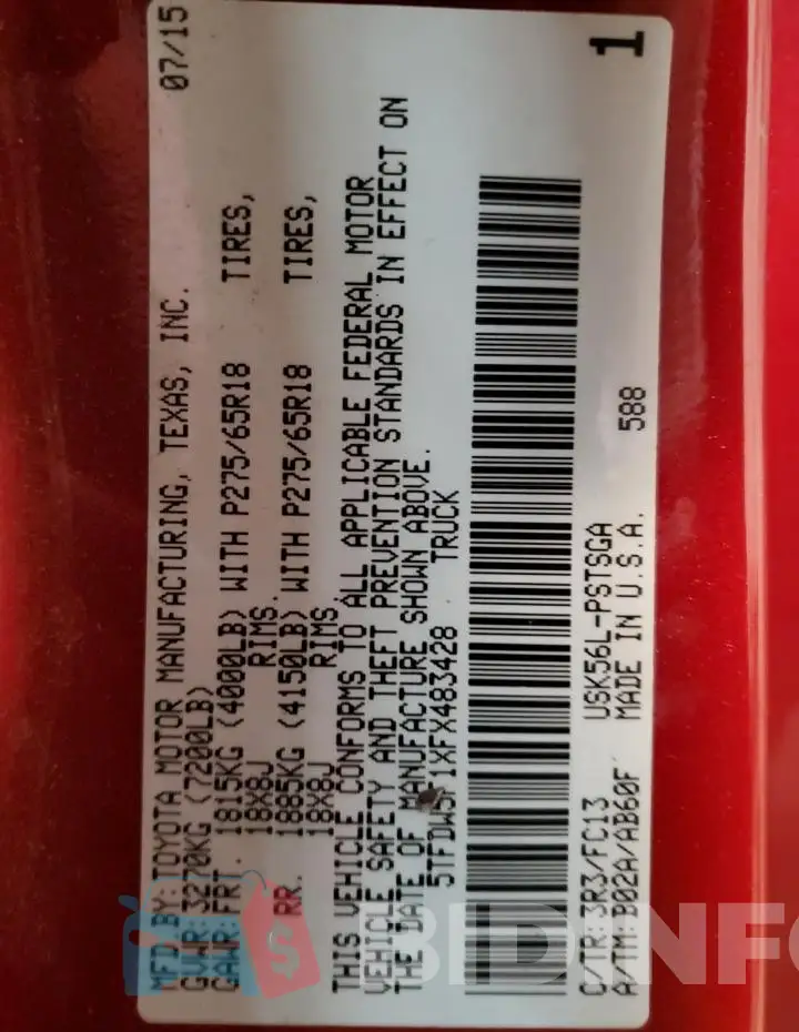 5TFDW5F1XFX483428 Photo# 13