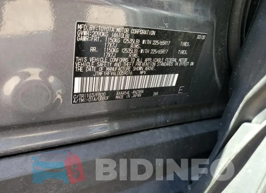 JTMF1RFV6LD059016 Photo# 13