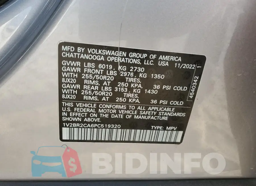 1V2BR2CA6PC519320 Photo# 13