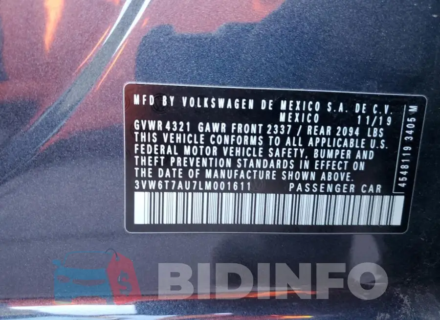 3VW6T7AU7LM001611 Photo# 12