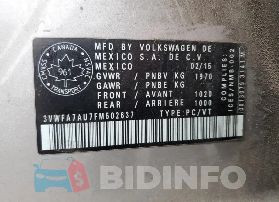 3VWFA7AU7FM502637 Photo# 12