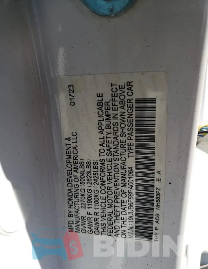 19UUB6F58PA001064 Photo# 12