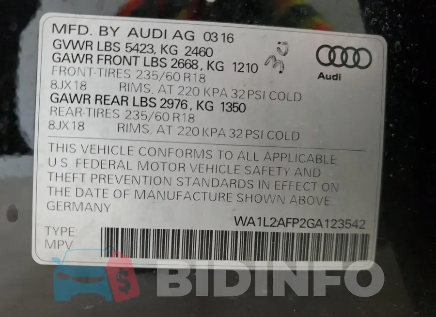 WA1L2AFP2GA123542 Photo# 13