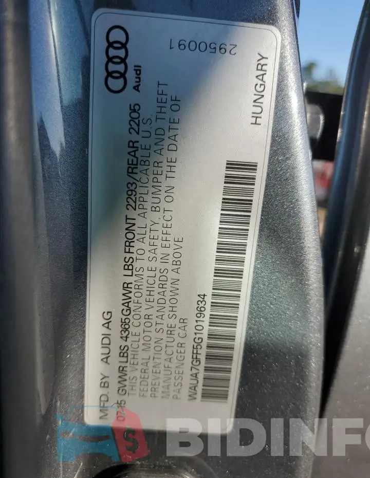 WAUA7GFF5G1019634 Photo# 12