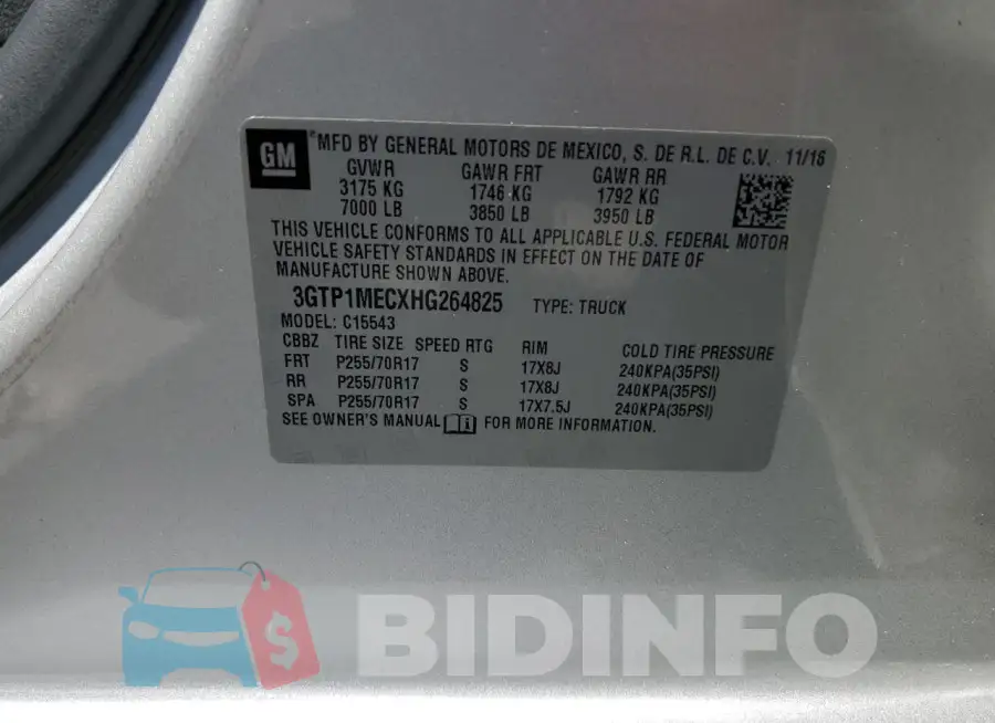 3GTP1MECXHG264825 Photo# 12